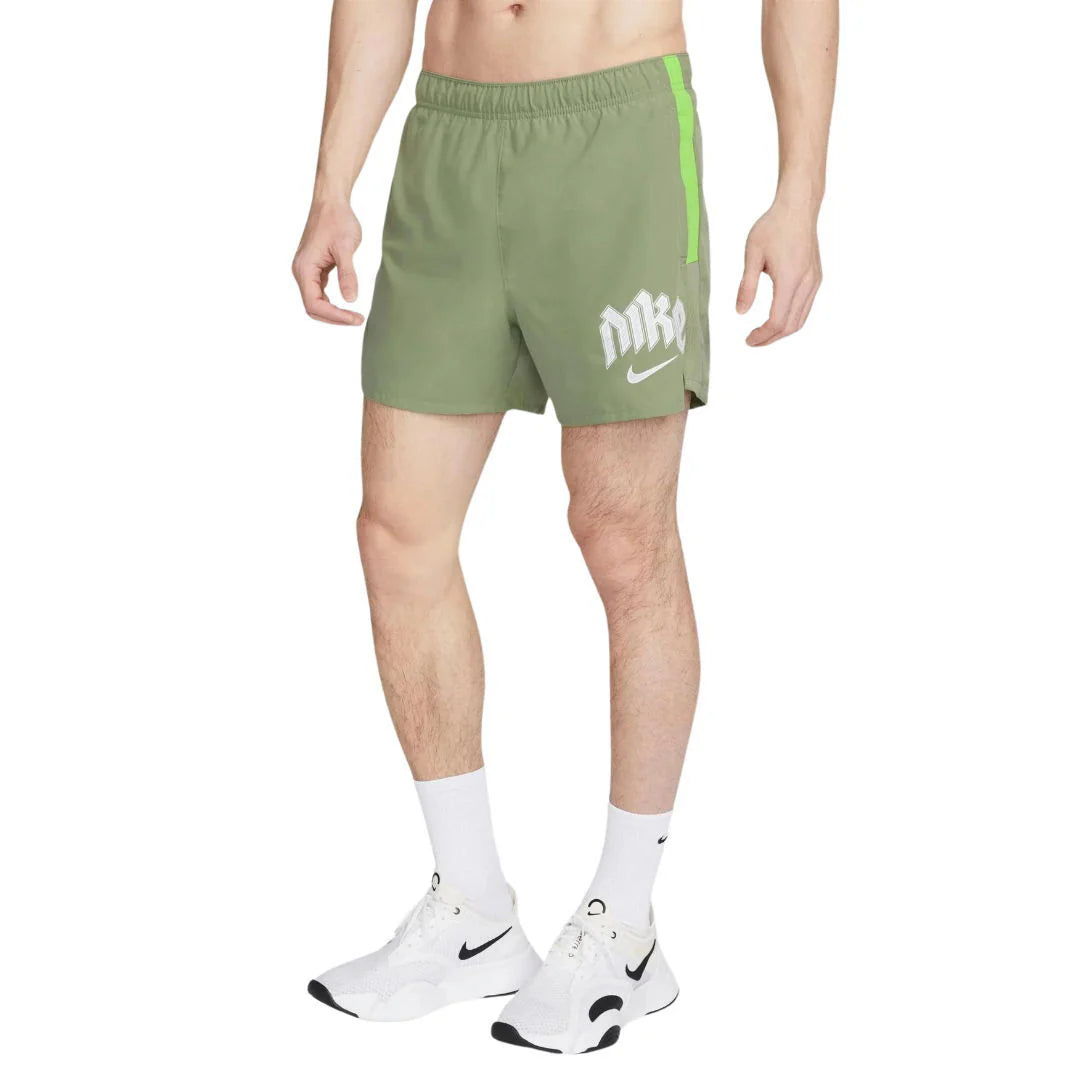 NIKE CHALLENGER 13CM RUN DIVISION SHORTS 'OIL GREEN'