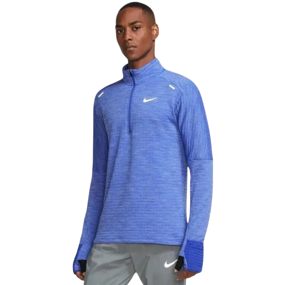 NIKE 1/4 ZIP THERMA-FIT RUNNING TOP 'BLUE'