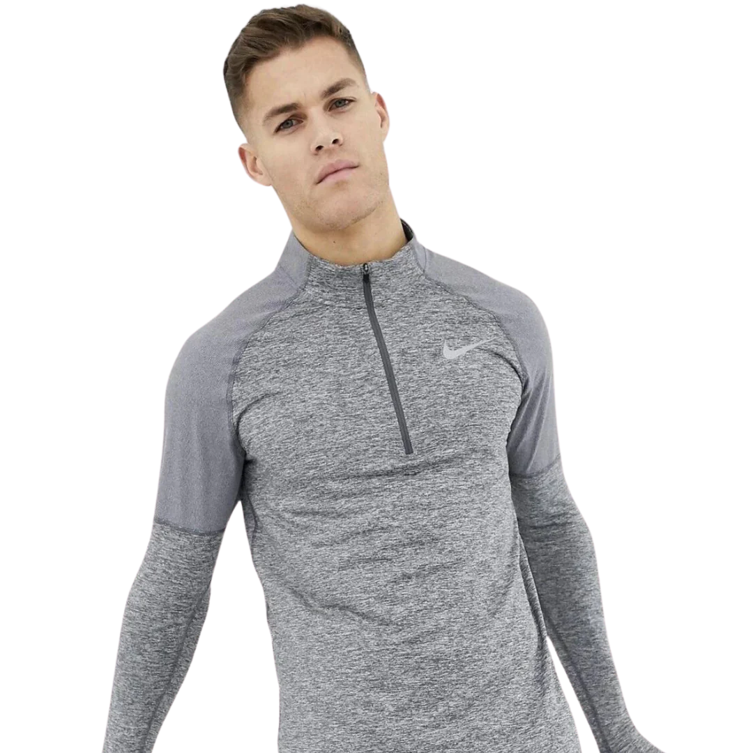 NIKE 1/4 ZIP RUNNING TOP 'GREY'