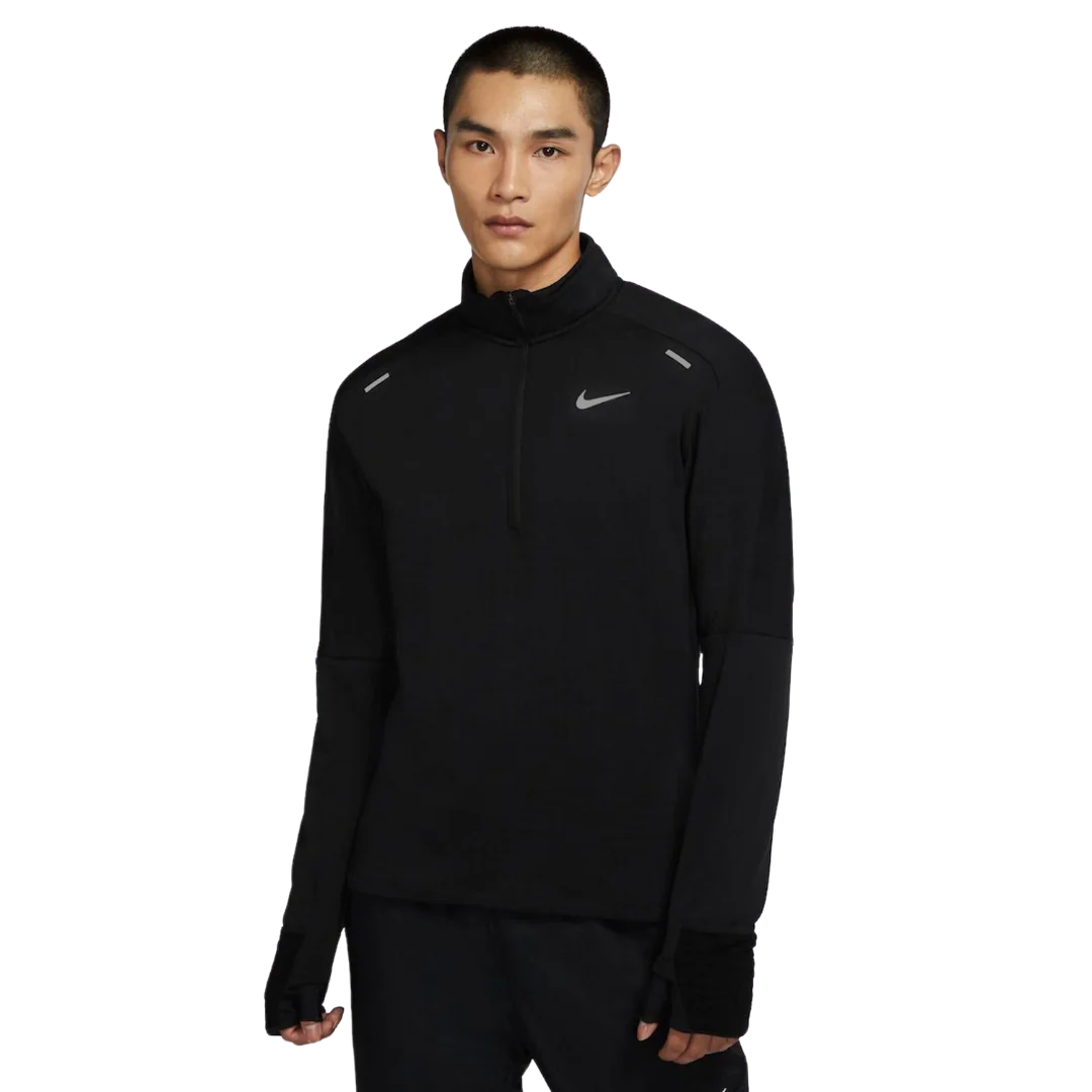 NIKE 1/4 ZIP THERMA-FIT RUNNING TOP 'BLACK'