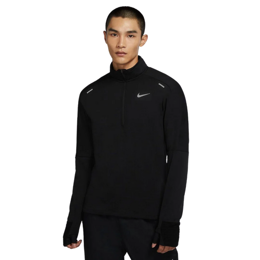 NIKE 1/4 ZIP THERMA-FIT RUNNING TOP 'BLACK'