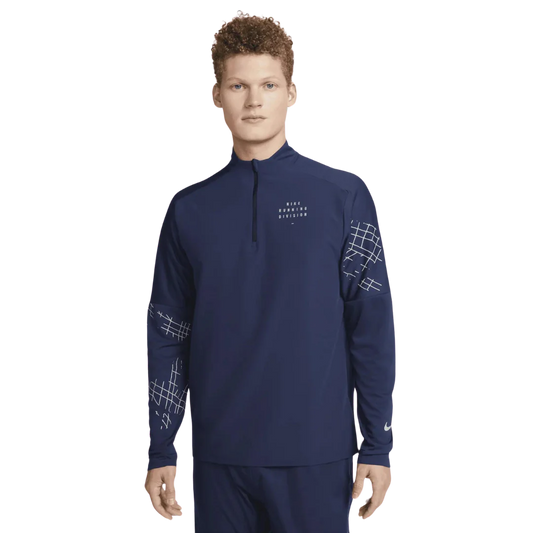 NIKE 1/4 ZIP RUNNING DIVISON TOP 'NAVY'